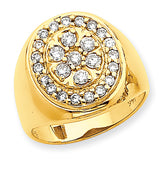 14K Fancy Polished Mens Diamond Ring Mounting